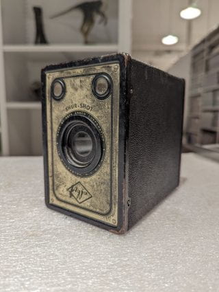 A movie camera. U of A Museum collections.