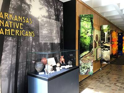 Image of the Museum's Arkansas Native Americans exhibit in the student union.